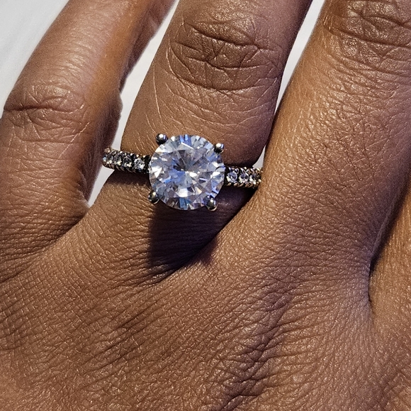 Vintage Absolute CZ Solitaire Eternity Size 7 Silver Ring - Picture 12 of 13